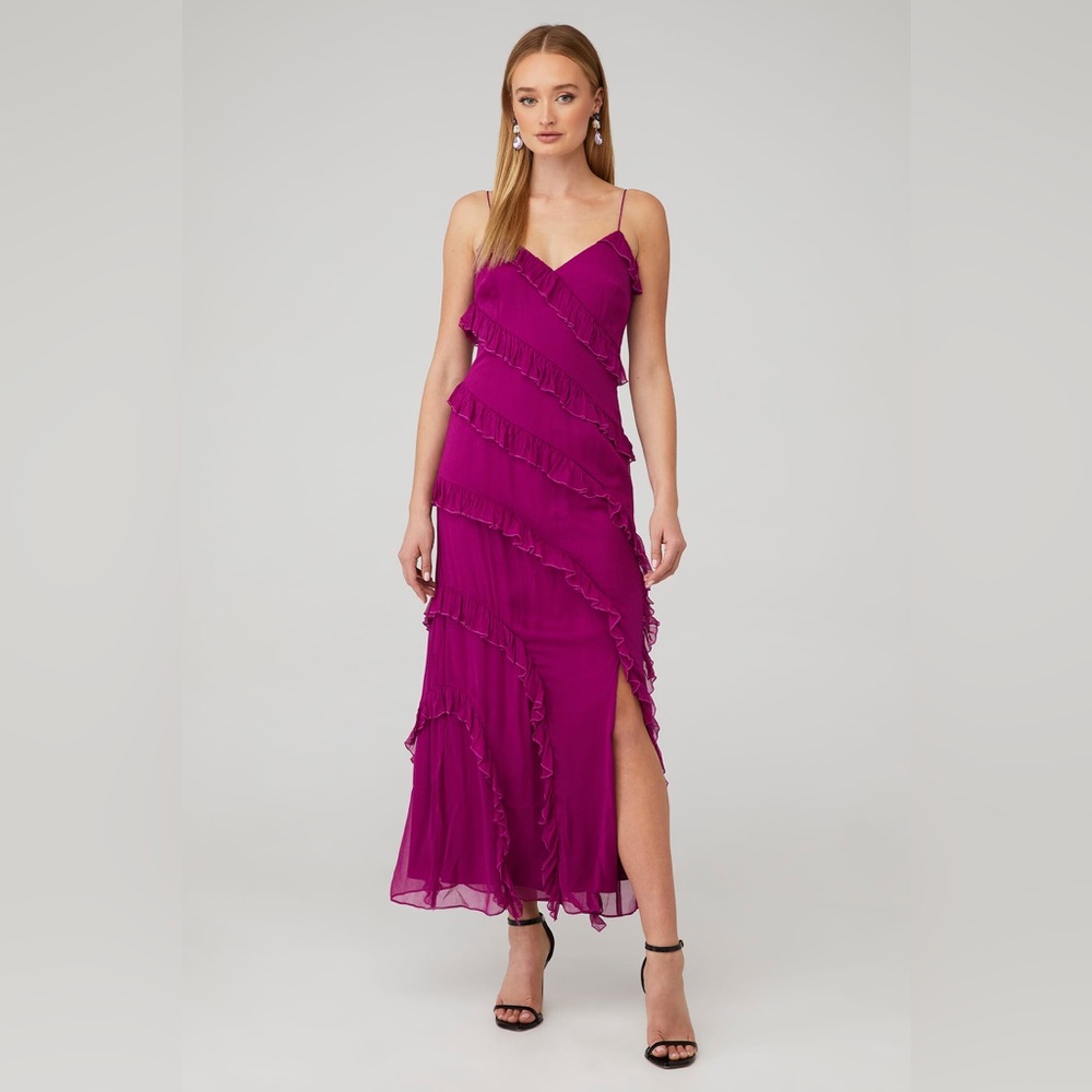 REVOLVE AMUR CHARA RUFFLE EVENING GOWN 10